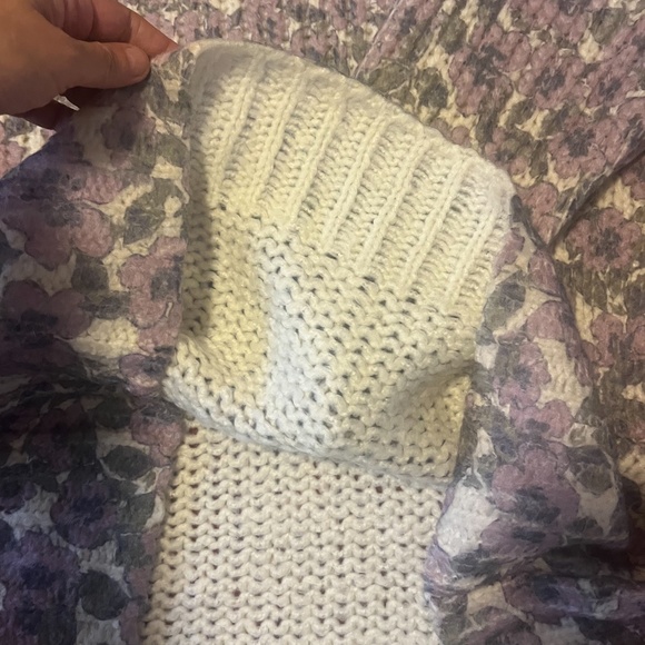 Zara oversized pastel floral wool blend jacquard knit sweater NWT - Picture 6 of 8